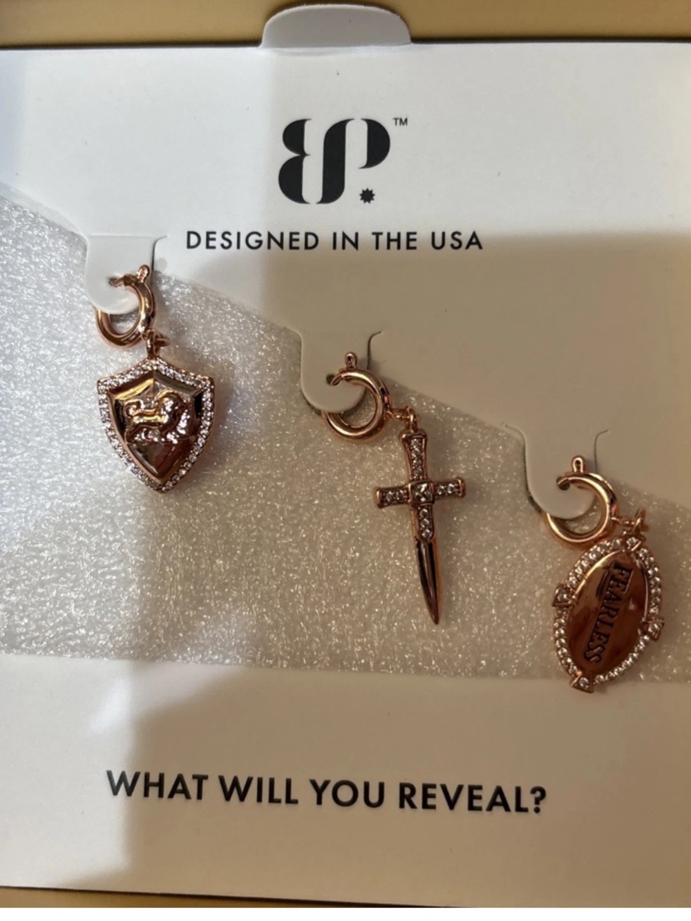 Bomb Party Gem Society Rose Gold Charm set
